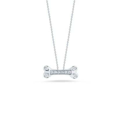 18K WHITE GOLD TINY TREASURES DIAMOND LOVE LETTER “A” NECKLACE 
